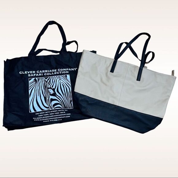 Clever Carriage Company Large Leather Tote New with Tags - Picture 3 of 10